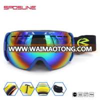 New fashion snowmobile skate ski goggles mirrored coating anti fog snow goggles for kids