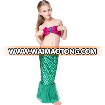 Little Girls Bikini Swimsuits Fairy Mermaid Tail Costume for Halloween