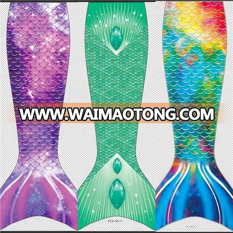 Fairy Party Costume Shinny Fabric Swimmable Mermaid Tail with tips reinforcement